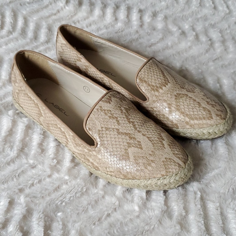 C Label Snakeskin & Burlap Rome-2 Espadrilles